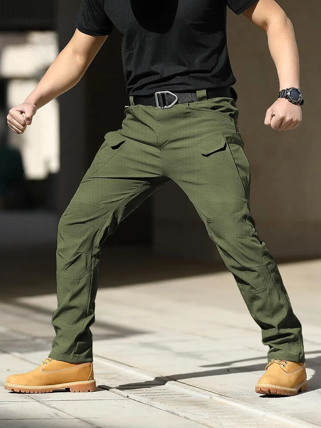 AUTIWITUA Men's Tactical Pants Water Resistant Cargo Pants Lightweight Outdoor Hiking Work Pants(No Belt)