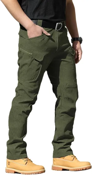 AUTIWITUA Men's Tactical Pants Water Resistant Cargo Pants Lightweight Outdoor Hiking Work Pants(No Belt)