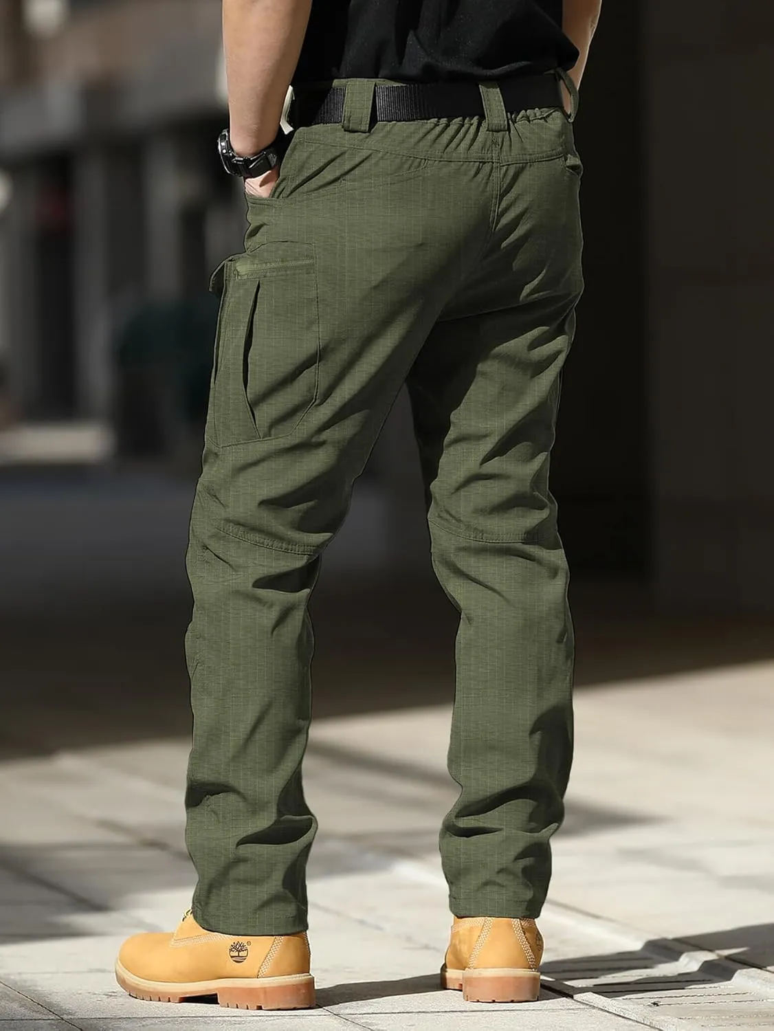 AUTIWITUA Men's Tactical Pants Water Resistant Cargo Pants Lightweight Outdoor Hiking Work Pants(No Belt)