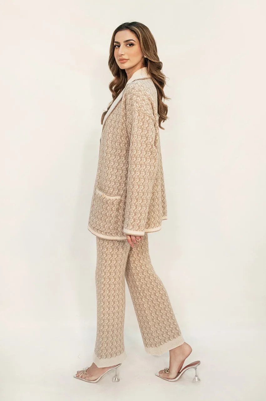 Autumn Winter '24 - Layla Beige & White Knit Suit
