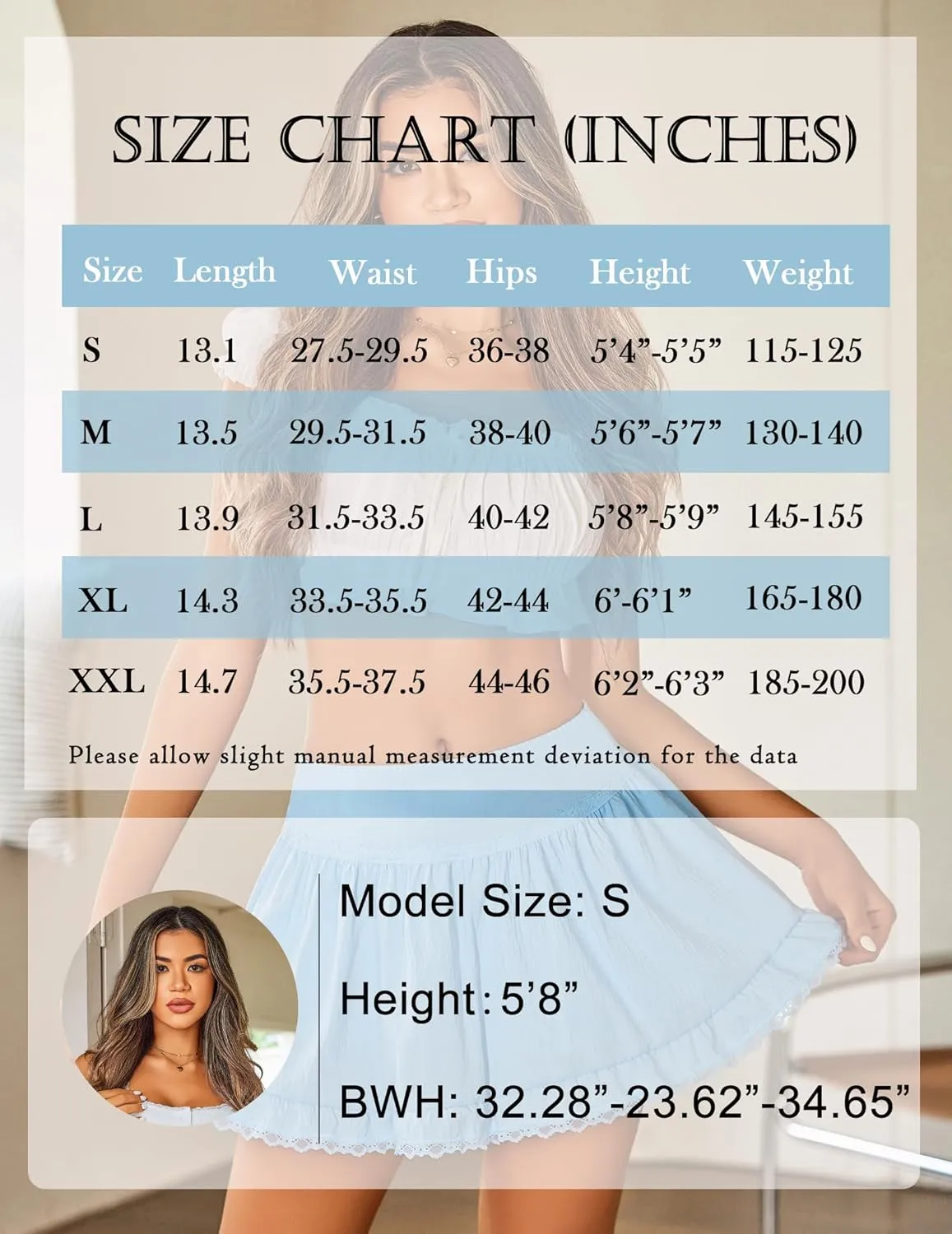 Avidlove Women High Waist Mini Skirt Flowy A Line Ruffle Hem Y2K Cute Skirts Casual