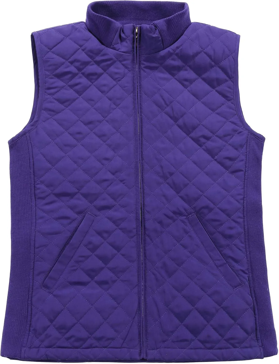 Bienzoe Women Quilted Casual Vest: Lightweight Packable Sleeveless Jacket