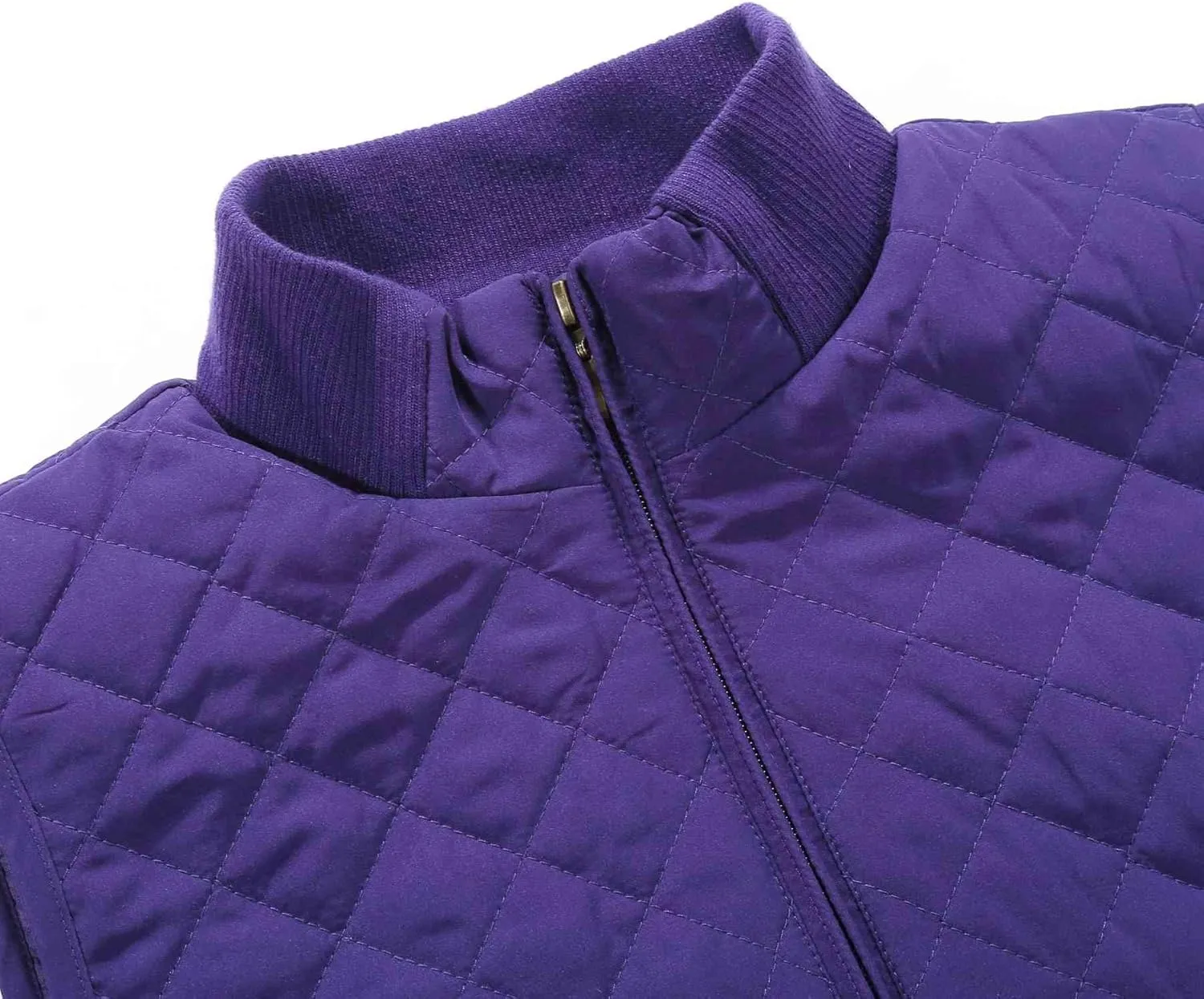 Bienzoe Women Quilted Casual Vest: Lightweight Packable Sleeveless Jacket