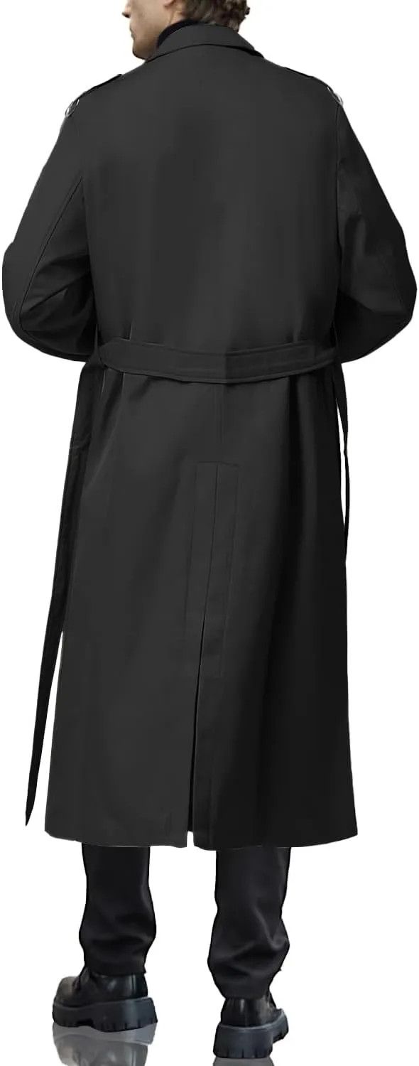 Botten Men's Trench Coat - Long Jacket Overcoat-Oversized Casual Windbreaker