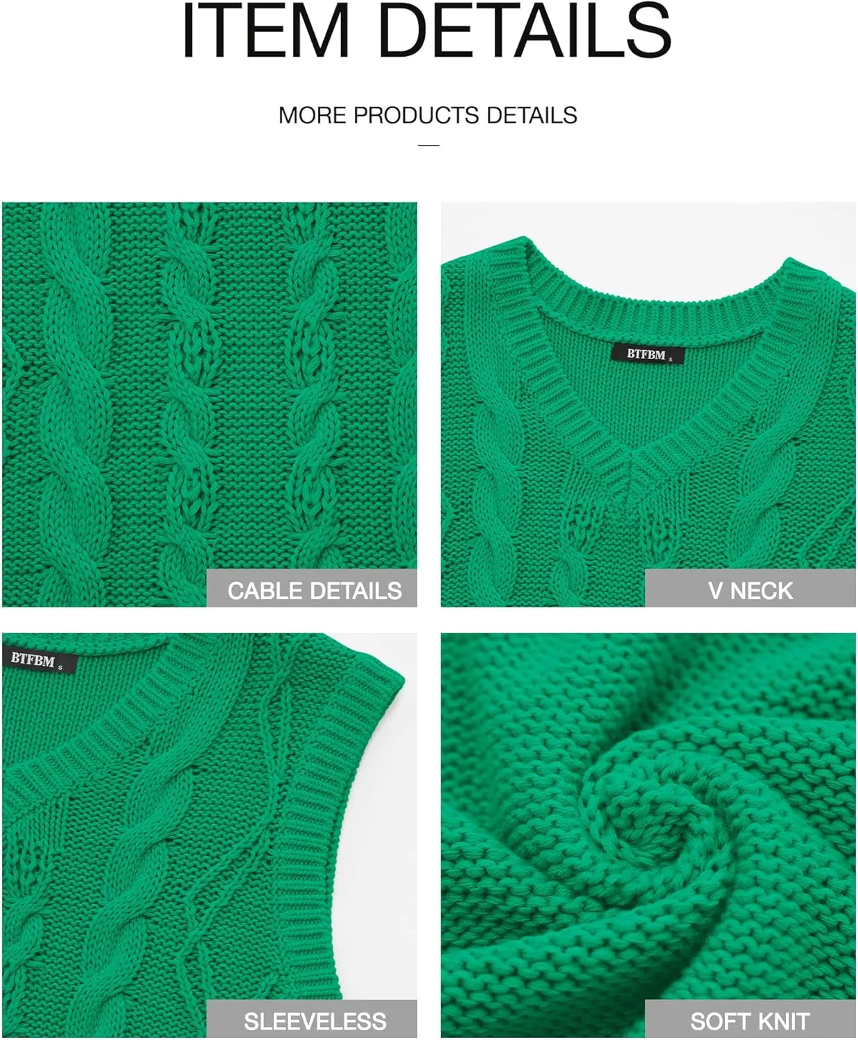 BTFBM Womens Oversized Sweater Vest 2025 Summer V Neck Casual Sleeveless Sweaters Loose Cable Knit Pullover Tops