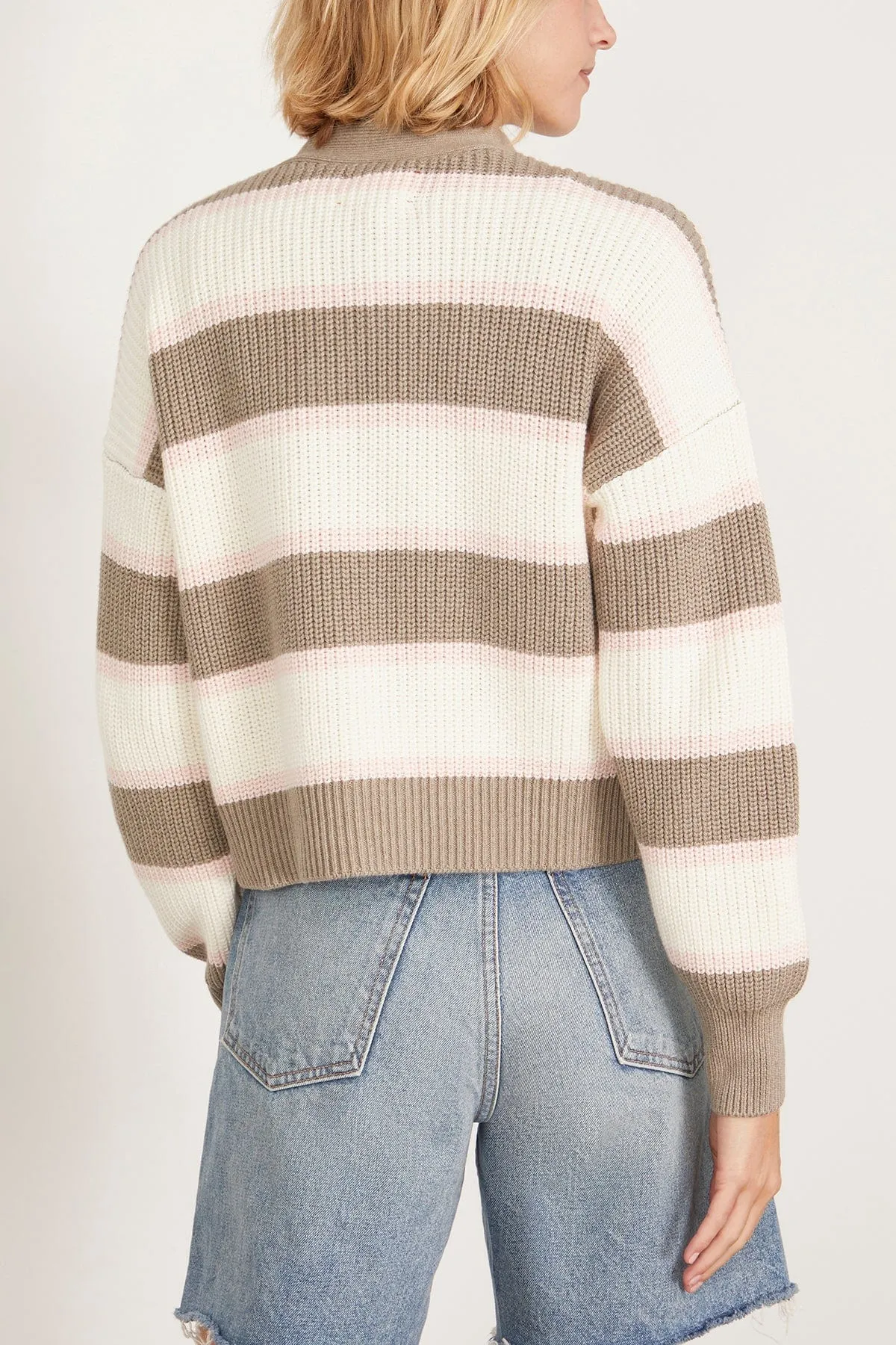 Carey Sweater in White Grey