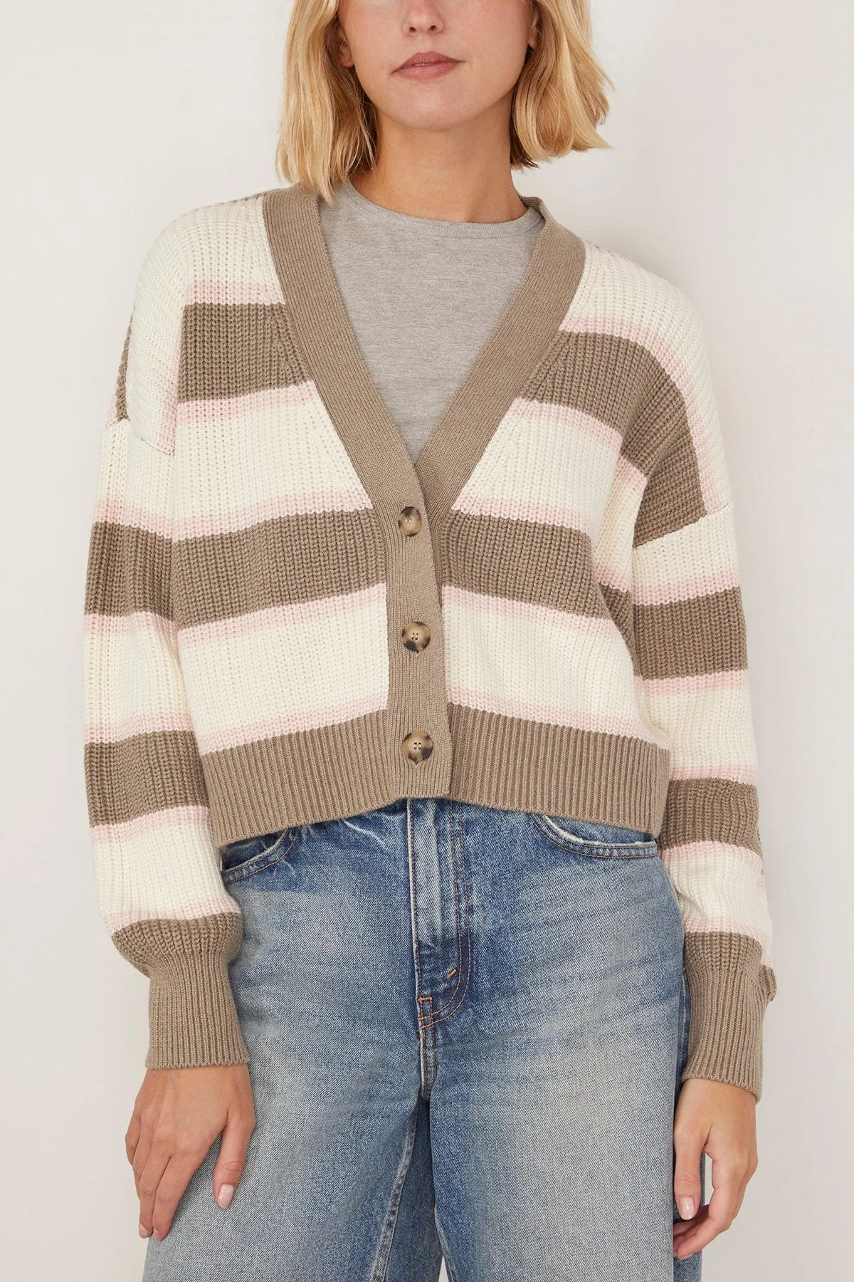 Carey Sweater in White Grey
