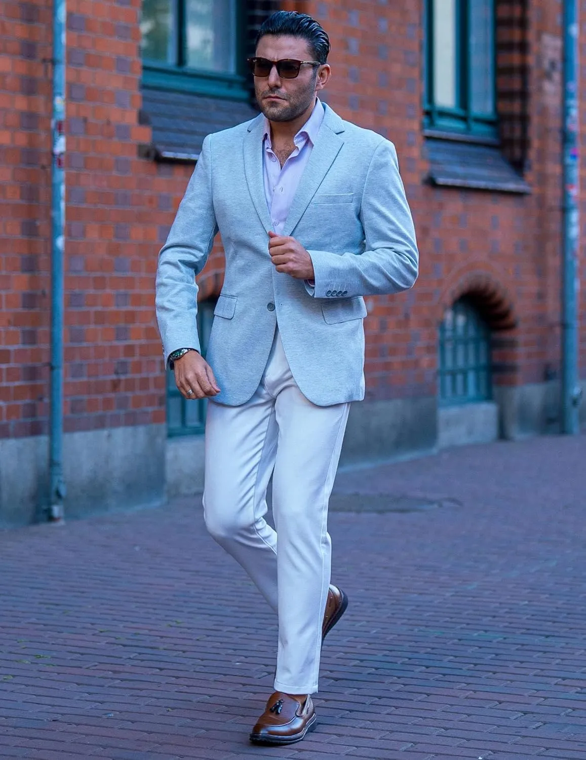 COOFANDY Men's Casual Knit Blazer Stretch Slim Fit Sport Coat Two Button Lightweight Suit Jackets