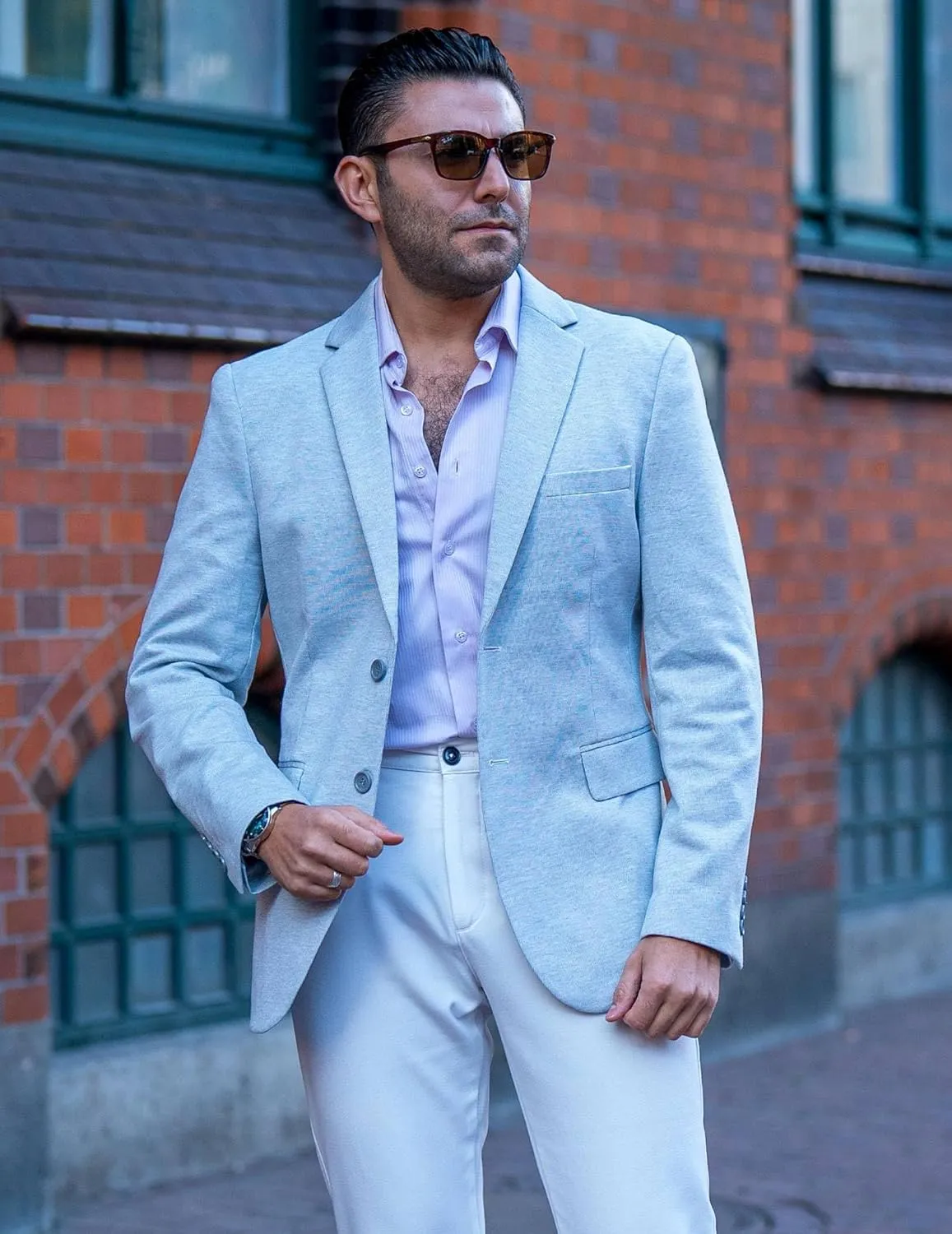 COOFANDY Men's Casual Knit Blazer Stretch Slim Fit Sport Coat Two Button Lightweight Suit Jackets