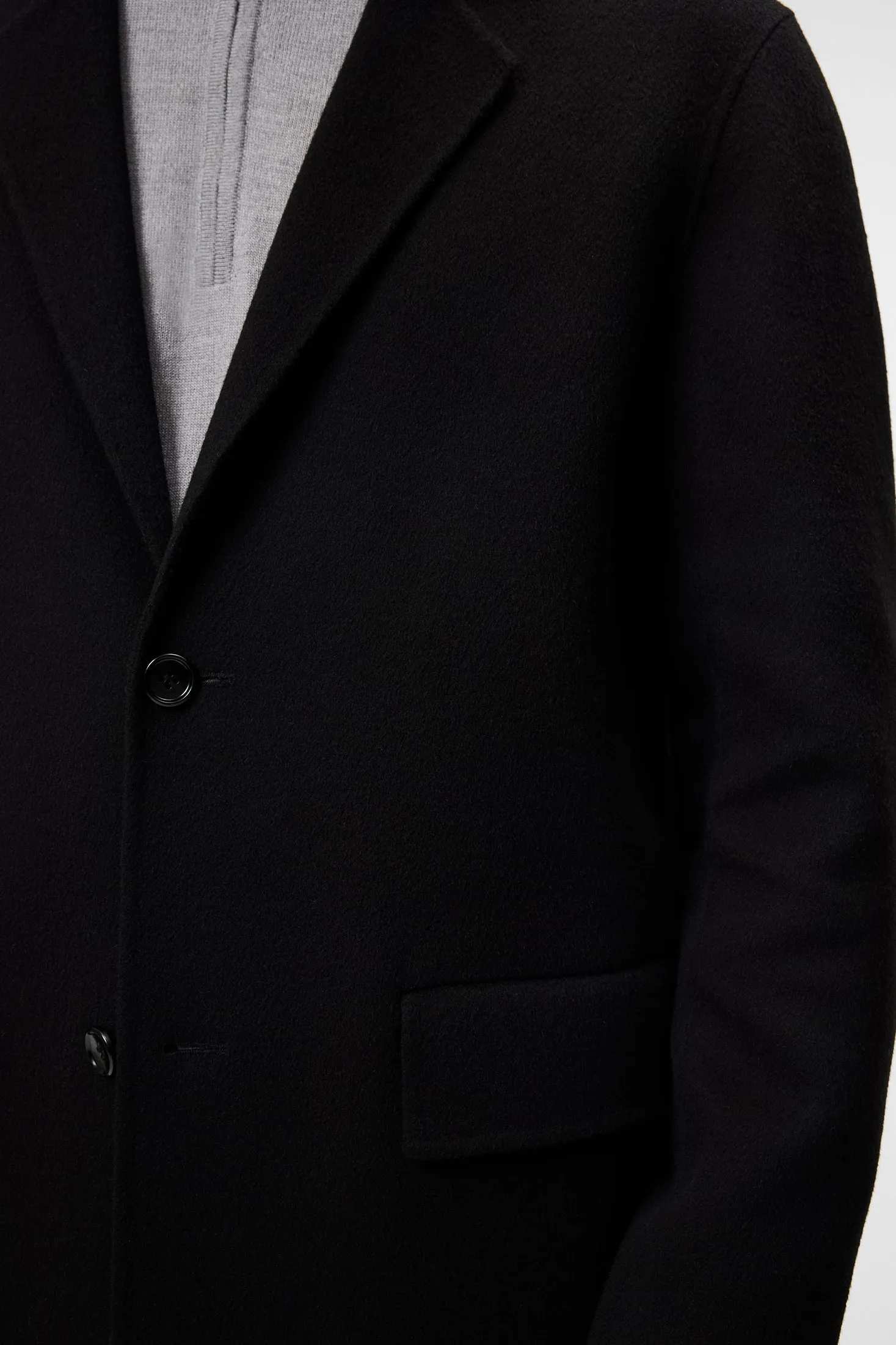 Diego double unlined wool coat / Black
