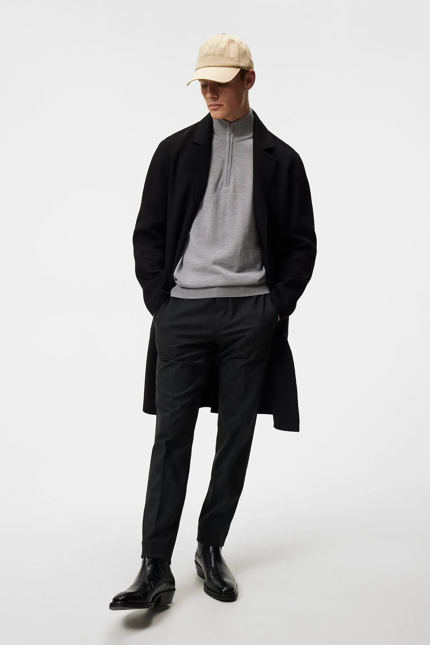 Diego double unlined wool coat / Black