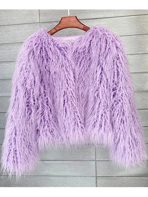 Fur Coats Women Autumn Winter Top Fashion Pink Faux Fur Coat Elegant Thick Warm Faux Fur Jackets for Women 2025
