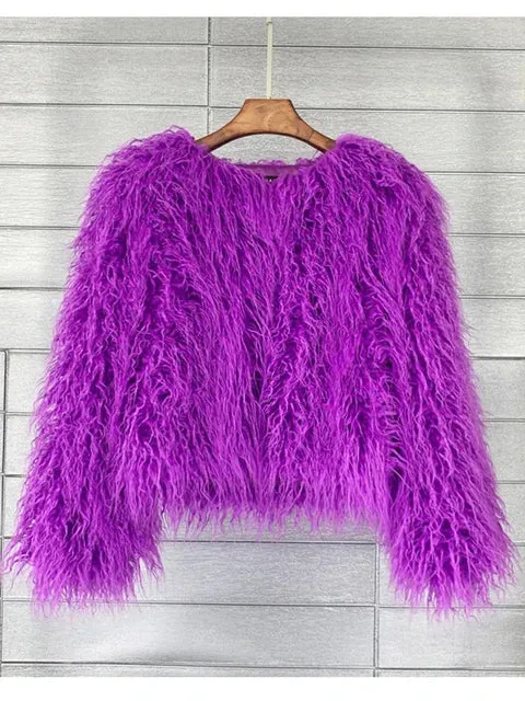 Fur Coats Women Autumn Winter Top Fashion Pink Faux Fur Coat Elegant Thick Warm Faux Fur Jackets for Women 2025