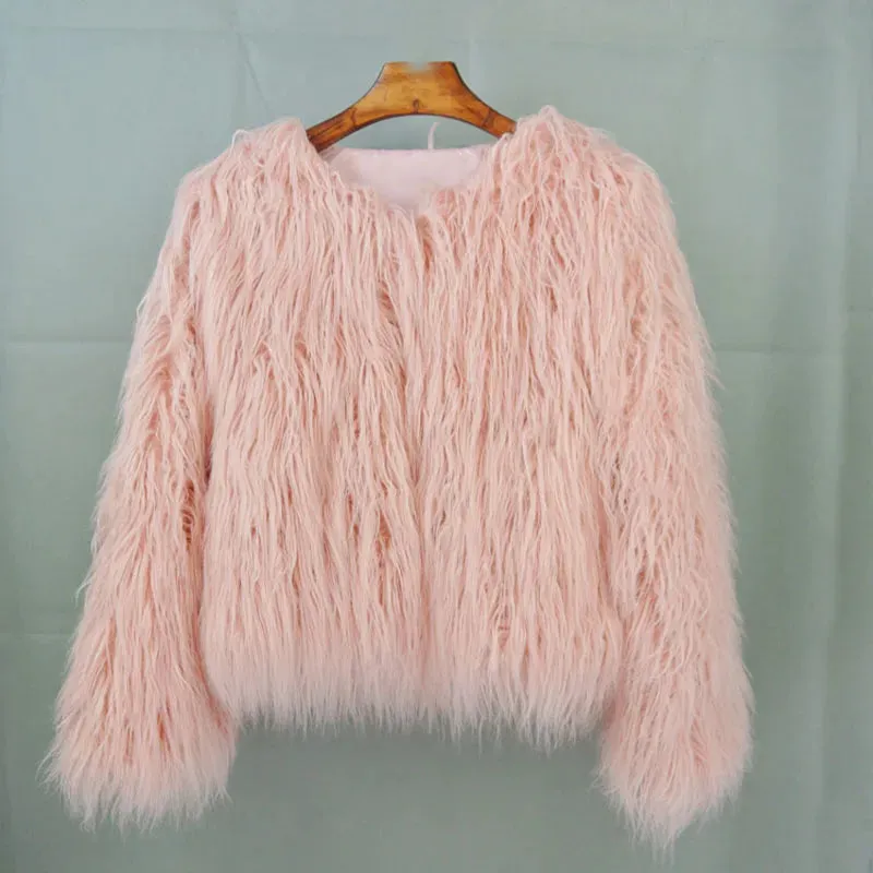 Fur Coats Women Autumn Winter Top Fashion Pink Faux Fur Coat Elegant Thick Warm Faux Fur Jackets for Women 2025