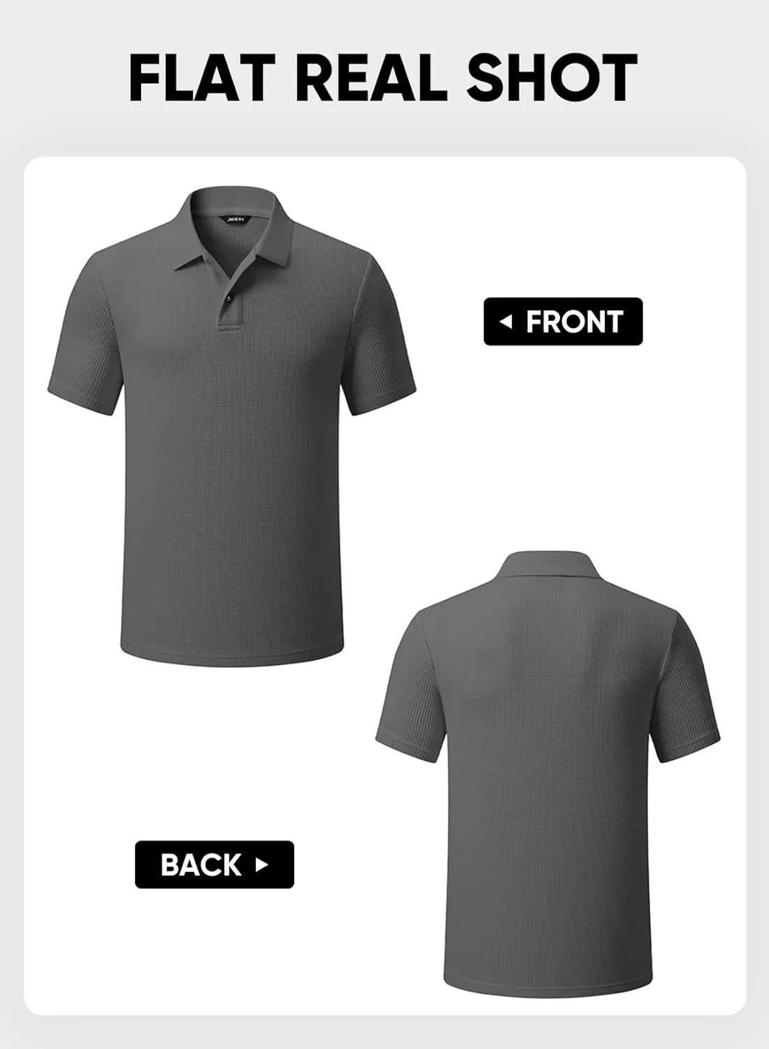 JMIERR Men's Waffle Polo Shirts Summer Casual Short Sleeve T-Shirt Button Up Solid Color Henley Shirts