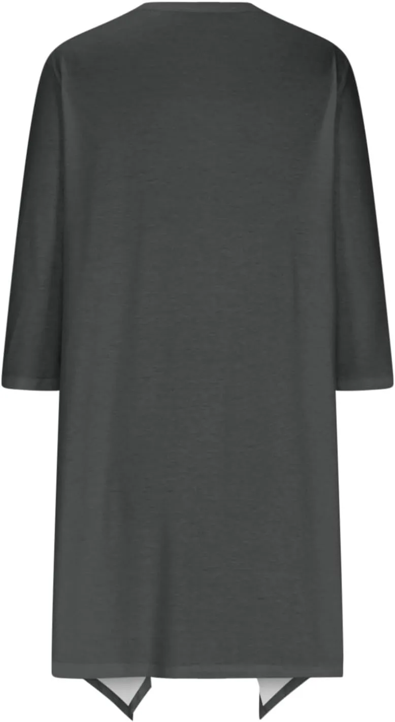 Lightweight Cardigans for Women Plus Size Long Sleeve Open Front Solid Color Cover Ups Irregular Hem Draped Dusters