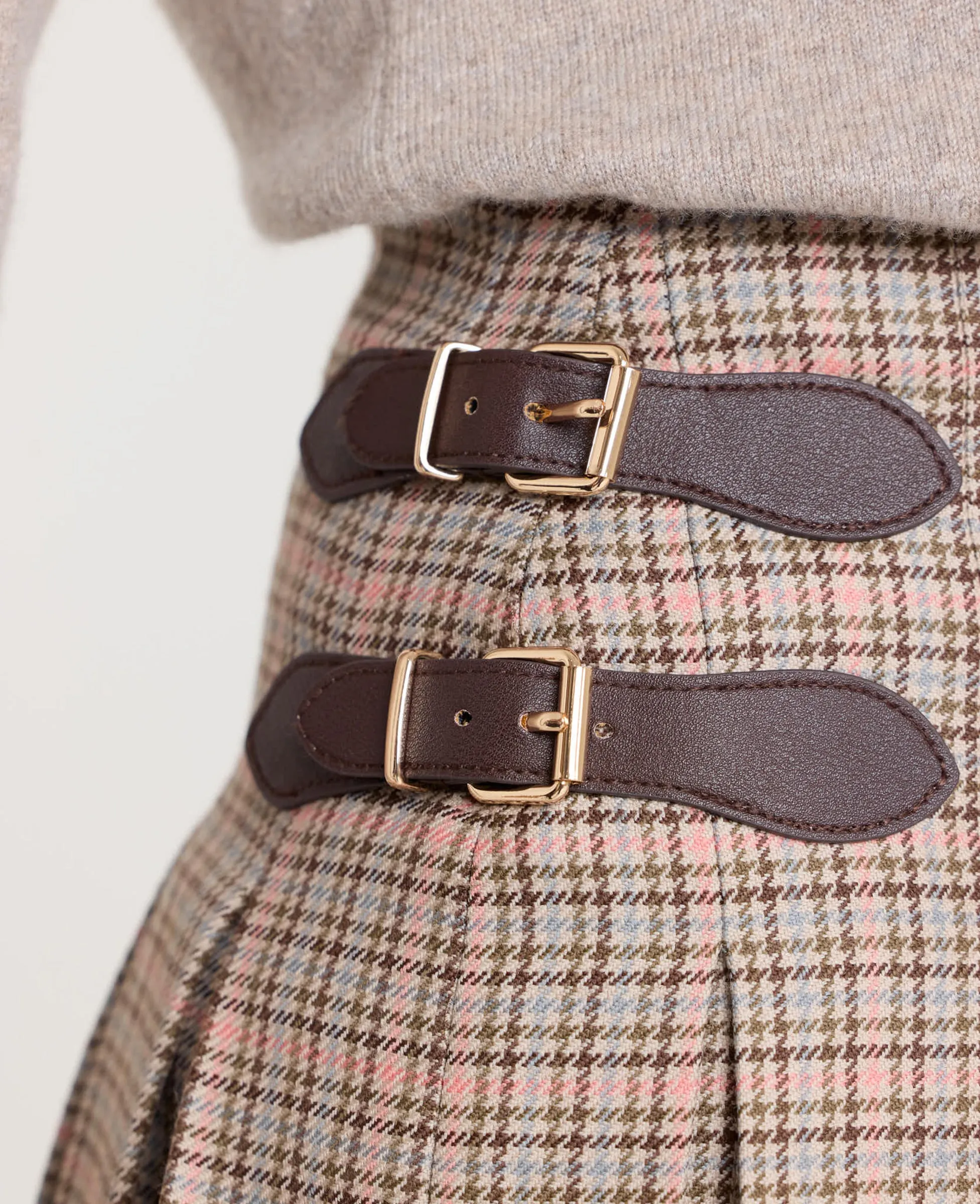 Maeve Check Kilt Skirt