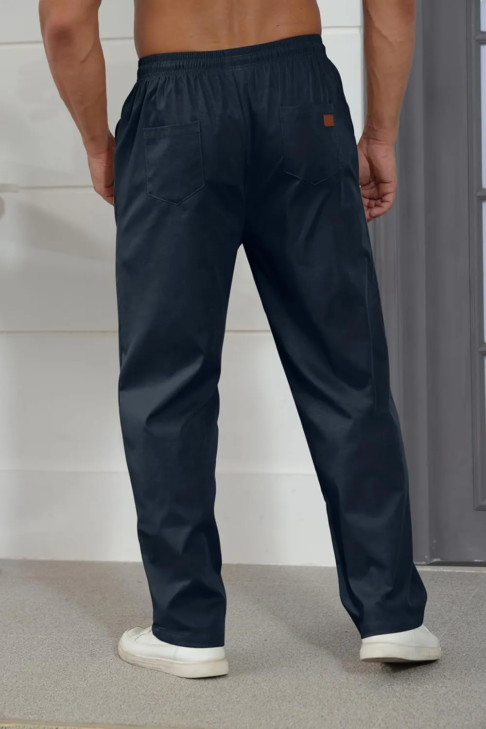 Mens Casual Jogger Pants Relaxed Fit Cargo Pants Drawstring Sweatpants Hiking Outdoor Twill Sport Pants