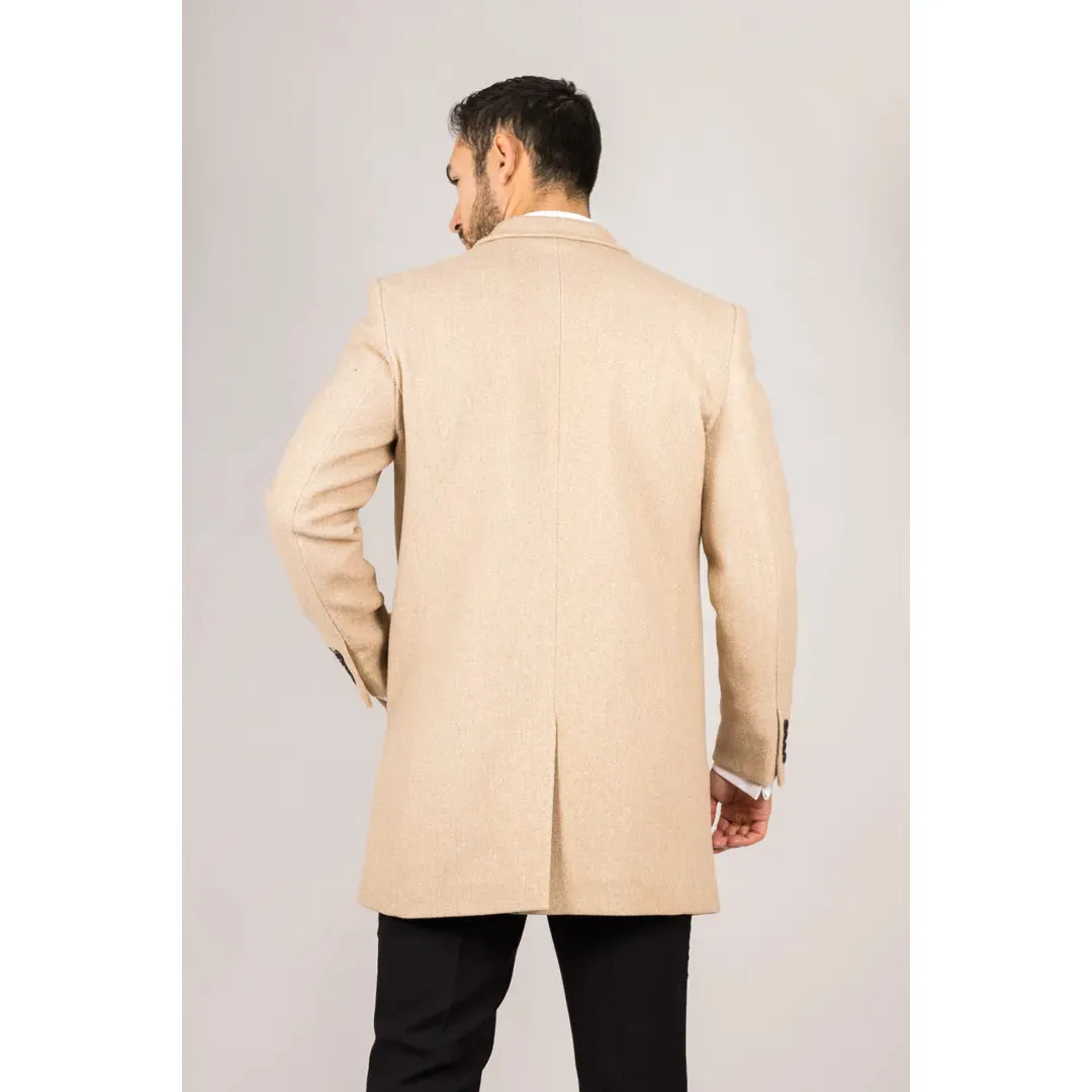 Men's Classic Collar Wool Blend Overcoat
