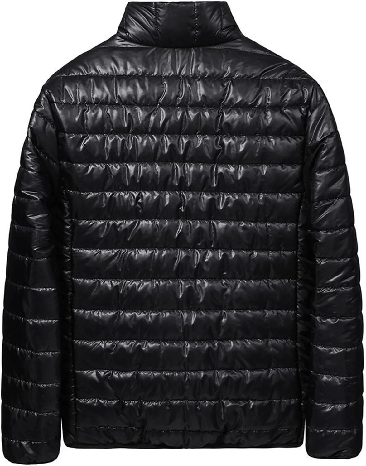 Men's Puffer Jacket Lightweight Packable Down Coat Zip up Insulated Jacket Stand Collar Quilted Coat Warm Winter Jacket