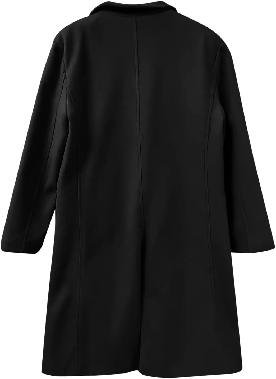 Mens Single Breasted Trench Coat Winter Wool Blend Pea Coat Oversized Warm Lapel Work Business Jacket Outerwear