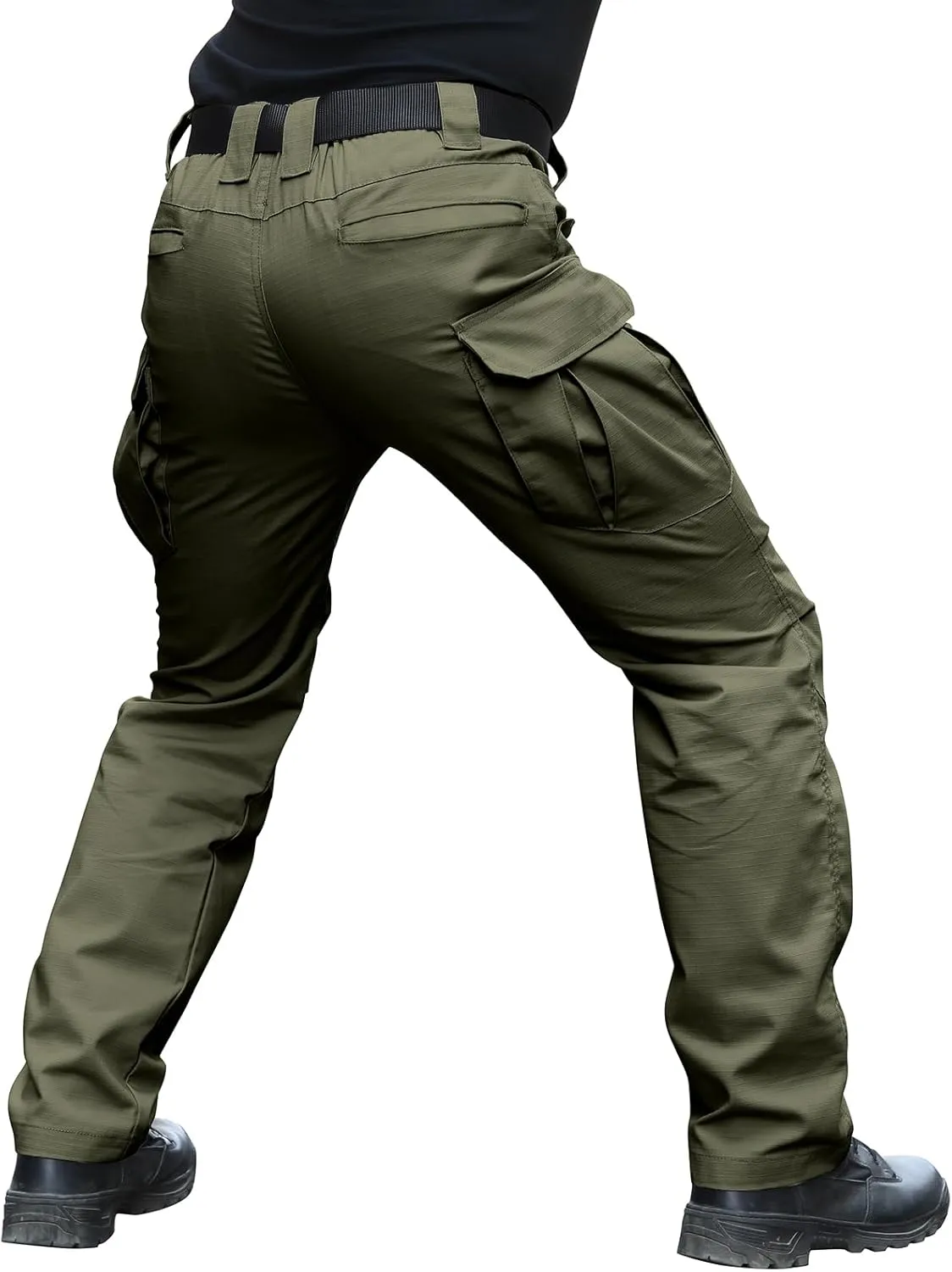 Men's Stretch Tactical Pants Water Resistant Ripstop Cargo Pants Outdoor Lightweight EDC Work Hiking Pants