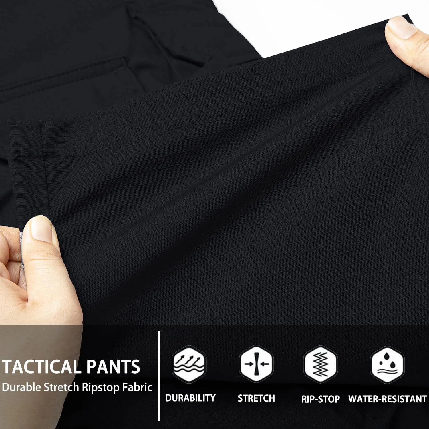 Men's Stretch Tactical Pants Water Resistant Ripstop Cargo Pants Outdoor Lightweight EDC Work Hiking Pants