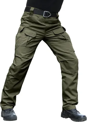 Men's Stretch Tactical Pants Water Resistant Ripstop Cargo Pants Outdoor Lightweight EDC Work Hiking Pants