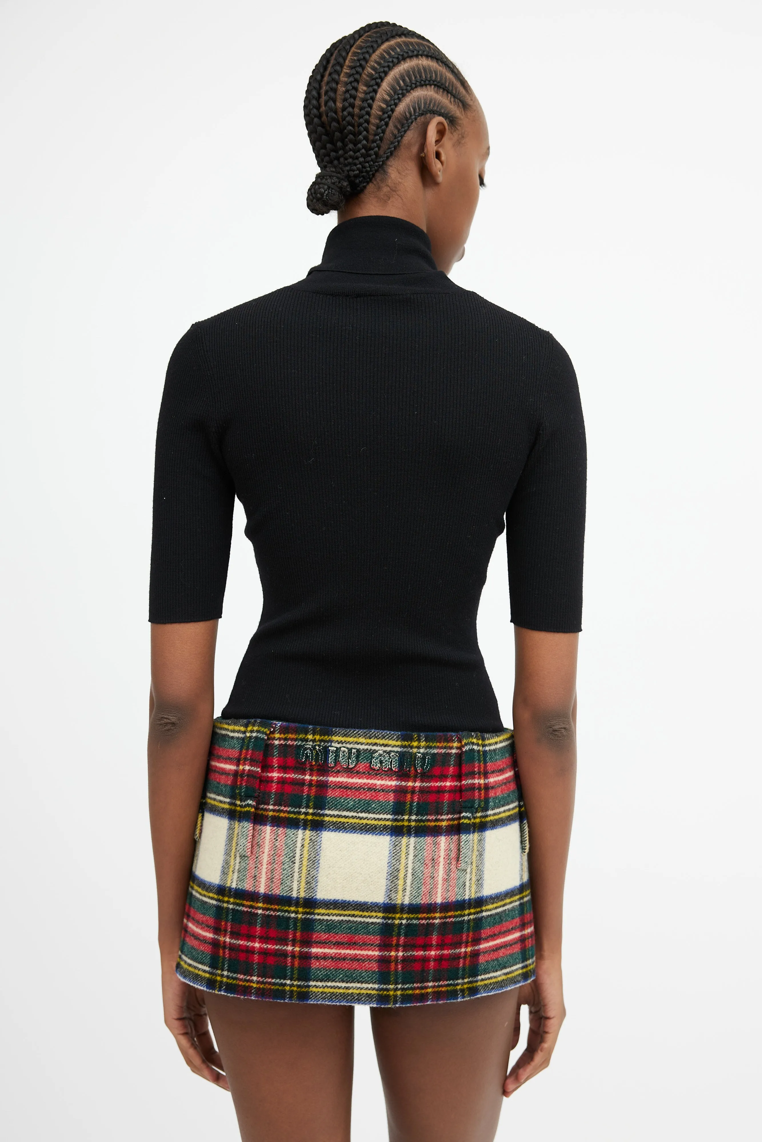 Multicolour Plaid Mini Skirt