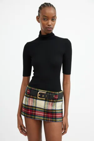 Multicolour Plaid Mini Skirt