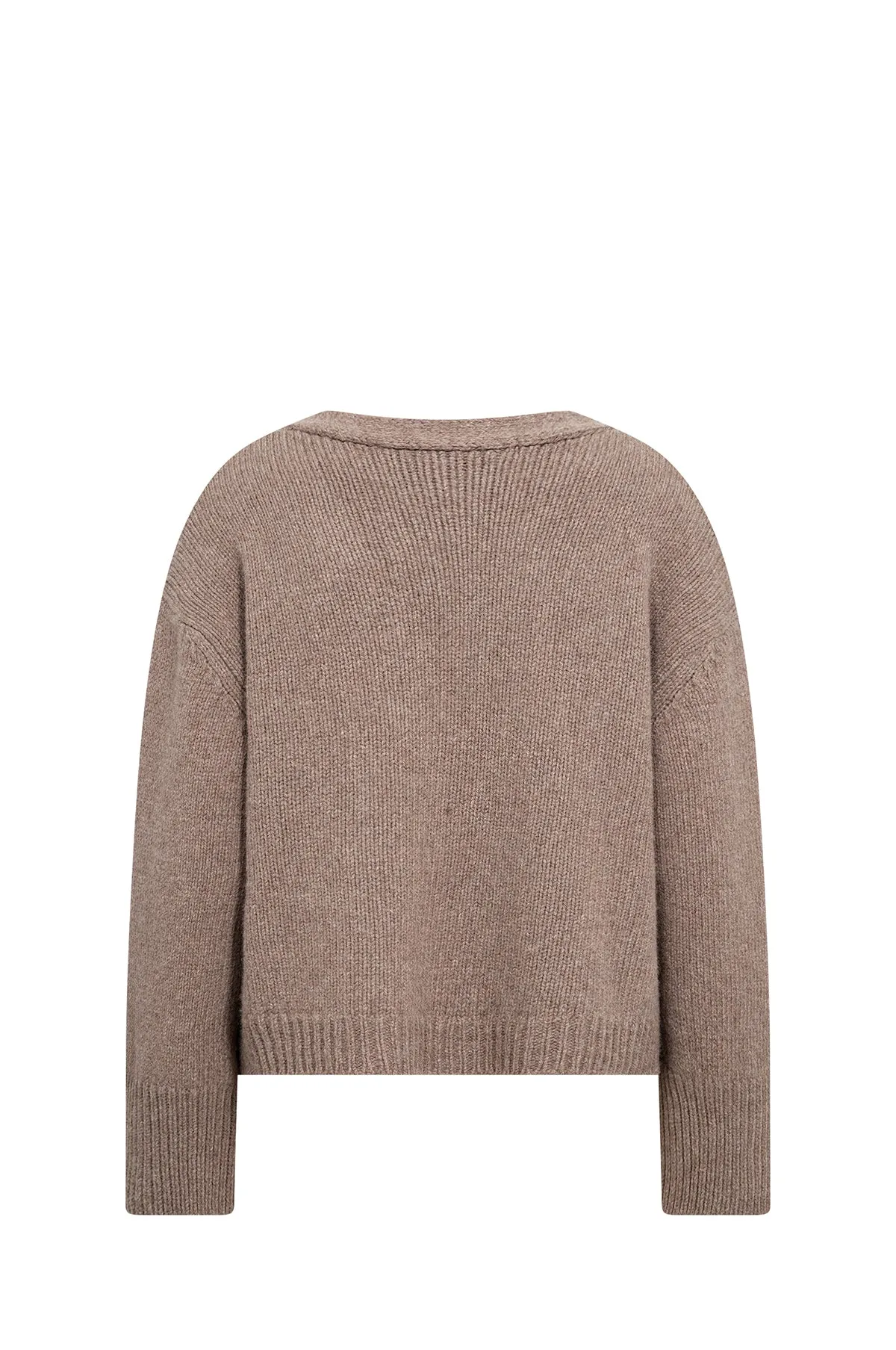 Perle Cardigan Taupe Grey Melange