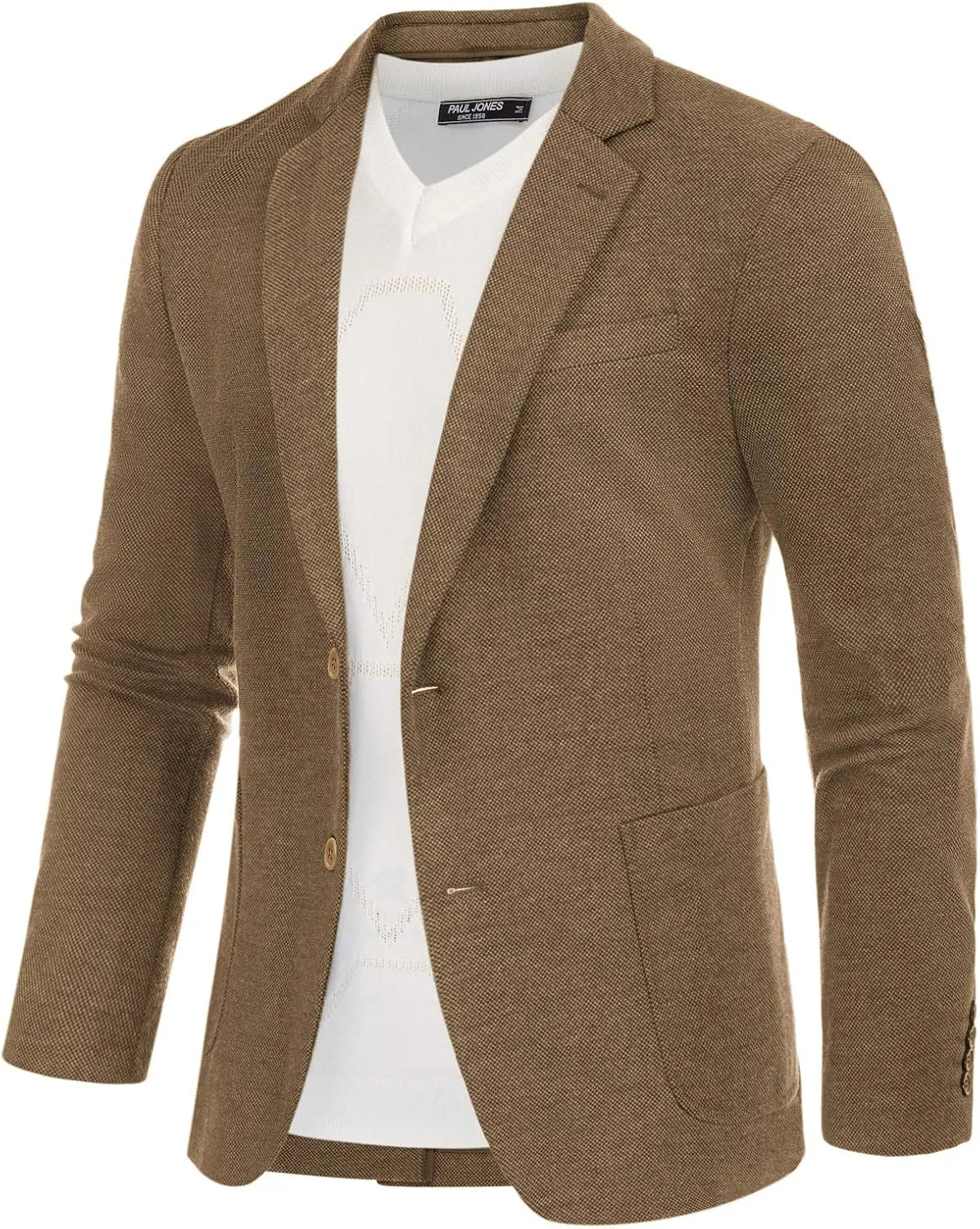PJ PAUL JONES Men's Casual Knit Blazer Suit Jackets Two Button Lightweight Unlined Sport Coat