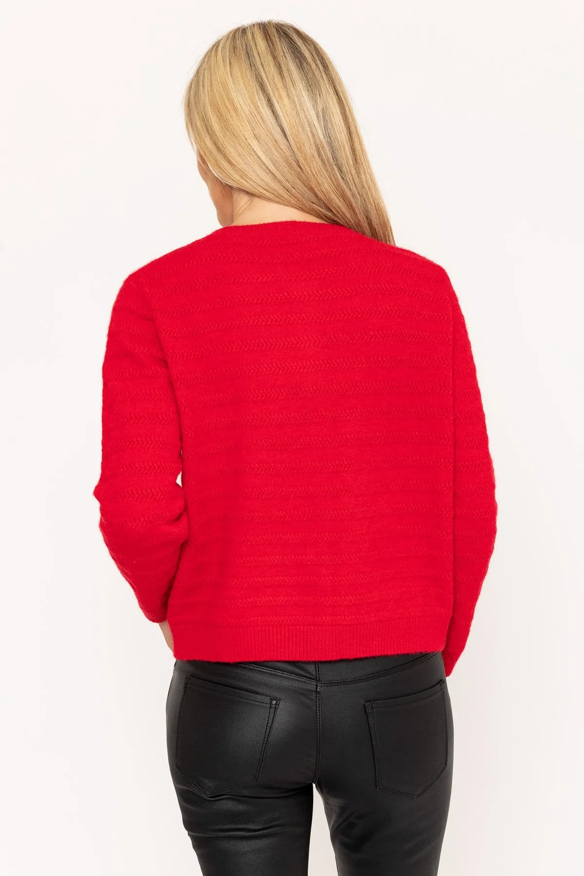 Red Cashmere Blend Cardigan