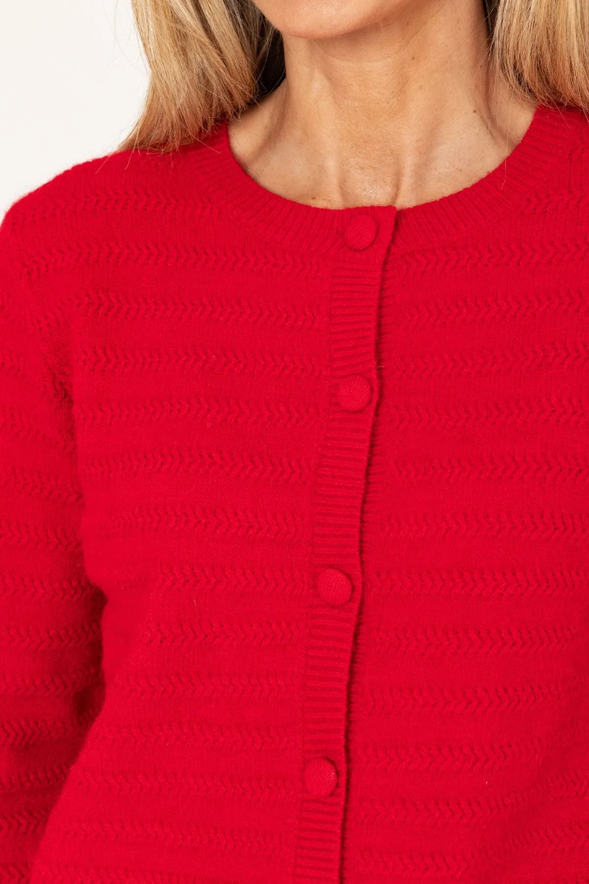 Red Cashmere Blend Cardigan