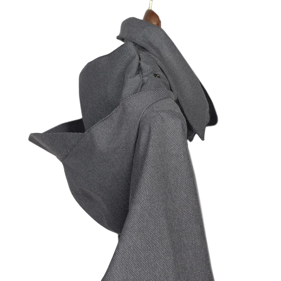Single-Breasted raincoat in grey birdseye fabric