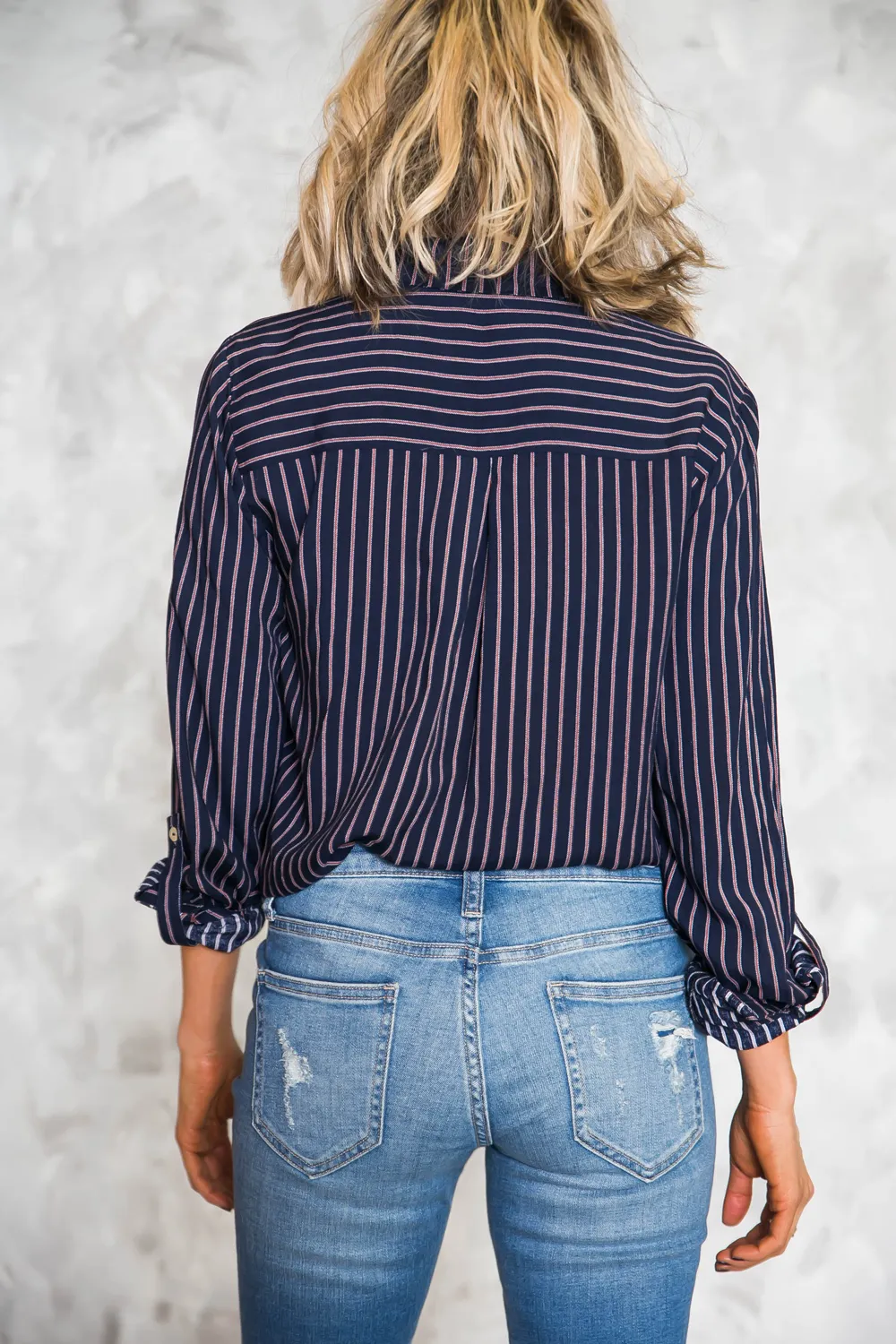 Striped Button-Up Shirt