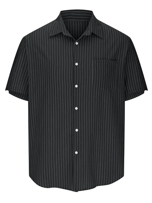 TEEK - Striped Short Sleeve Lapel Shirt