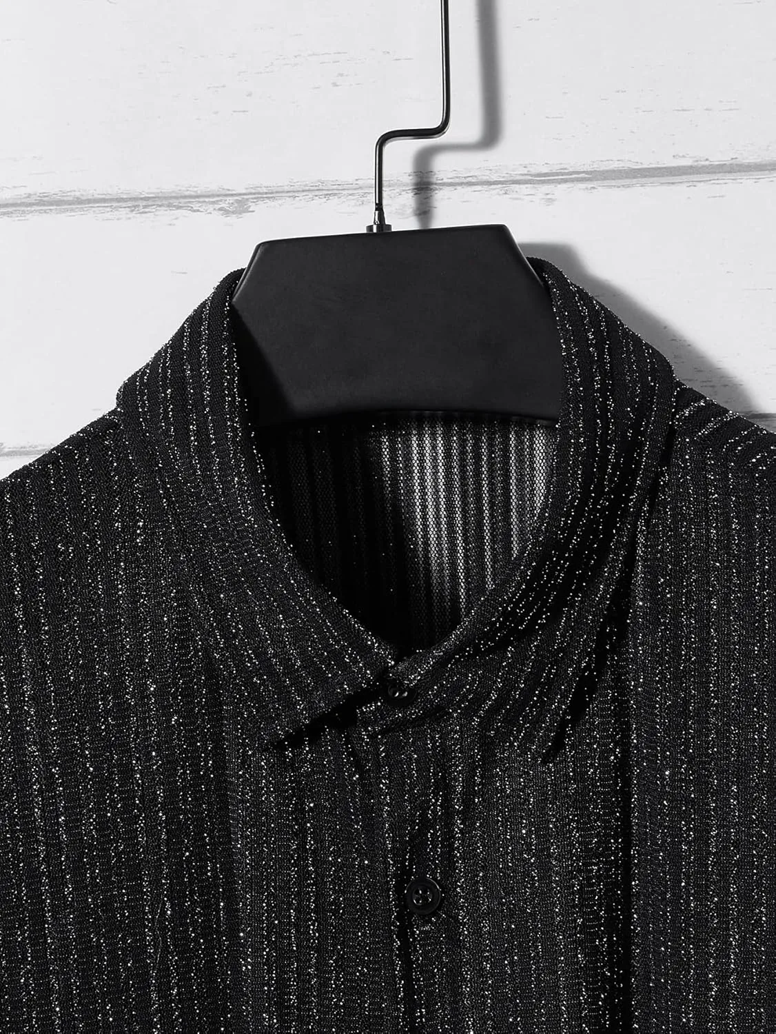 WDIRARA Men's Button Up Short Sleeve Cat Print Beachwear Striped Pocket Hawaiian Shirt Casual Collar Top