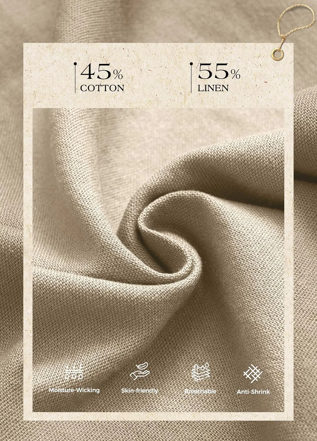 Women Linen Pants Wide Leg Palazzo Pants Cotton Linen Drawstring Summer Pants with Pockets 29"/31"/ 33"