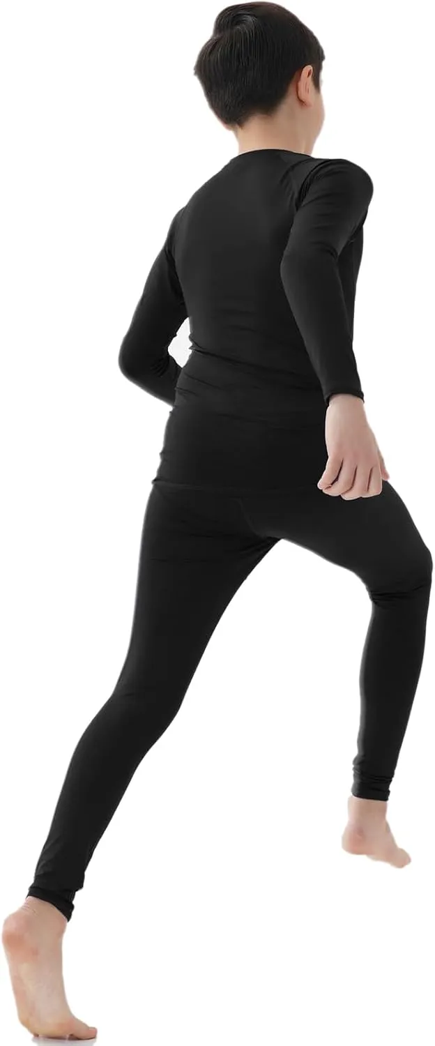 Youth Boys' Compression Leggings Athletic Shirt Tights Top Base Layer Set Sports Youth for Kids