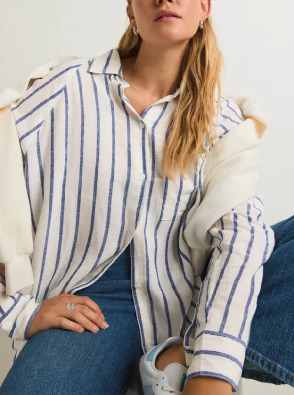 Z Supply The Perfect Stripe Linen Top
